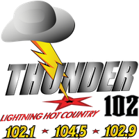 Logotipo de Thunder 102,104.5,102.9, 92.1